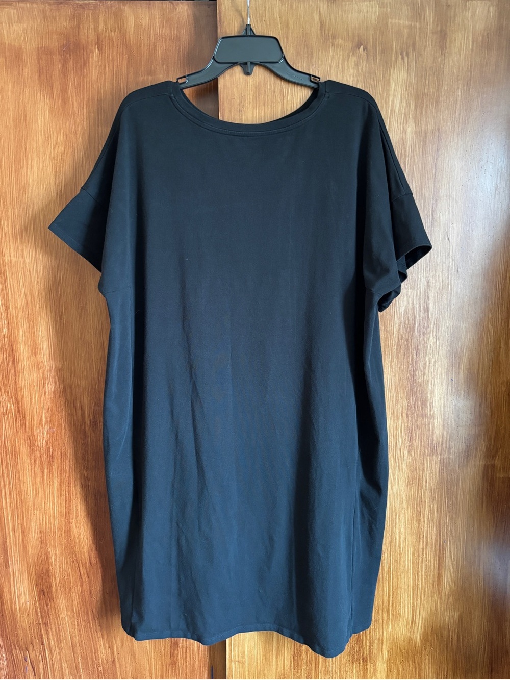 EUC Eileen Fisher Black Cotton T-Shirt Dress with Pockets | Women’s Plus XXXL 3X